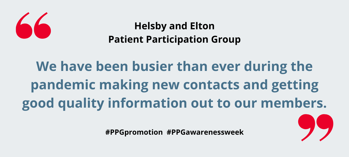 Helsby and Elton Patient Participation Group – how we have supported our practice through the pandemic